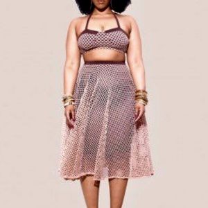 NWT Rue 107 Mocha Nude Halter Top and Shirt Set! 🤎👸🏽🤎